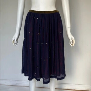 White Chocolate Skirt Sheer Lined Sequins Dark Purple Berry Size S NWOT